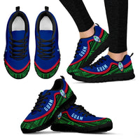 Guam Wave Sneakers - Polynesian Pattern Green Color Women's Sneakers - Black - Guam Black - Polynesian Pride