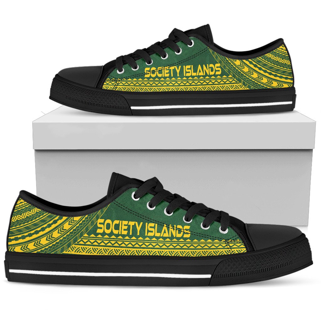 Society Islands Low Top Shoes - Polynesian Flag Chief Version - Polynesian Pride