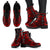 Northern Mariana Islands Leather Boots - Polynesian Tattoo Red - Polynesian Pride