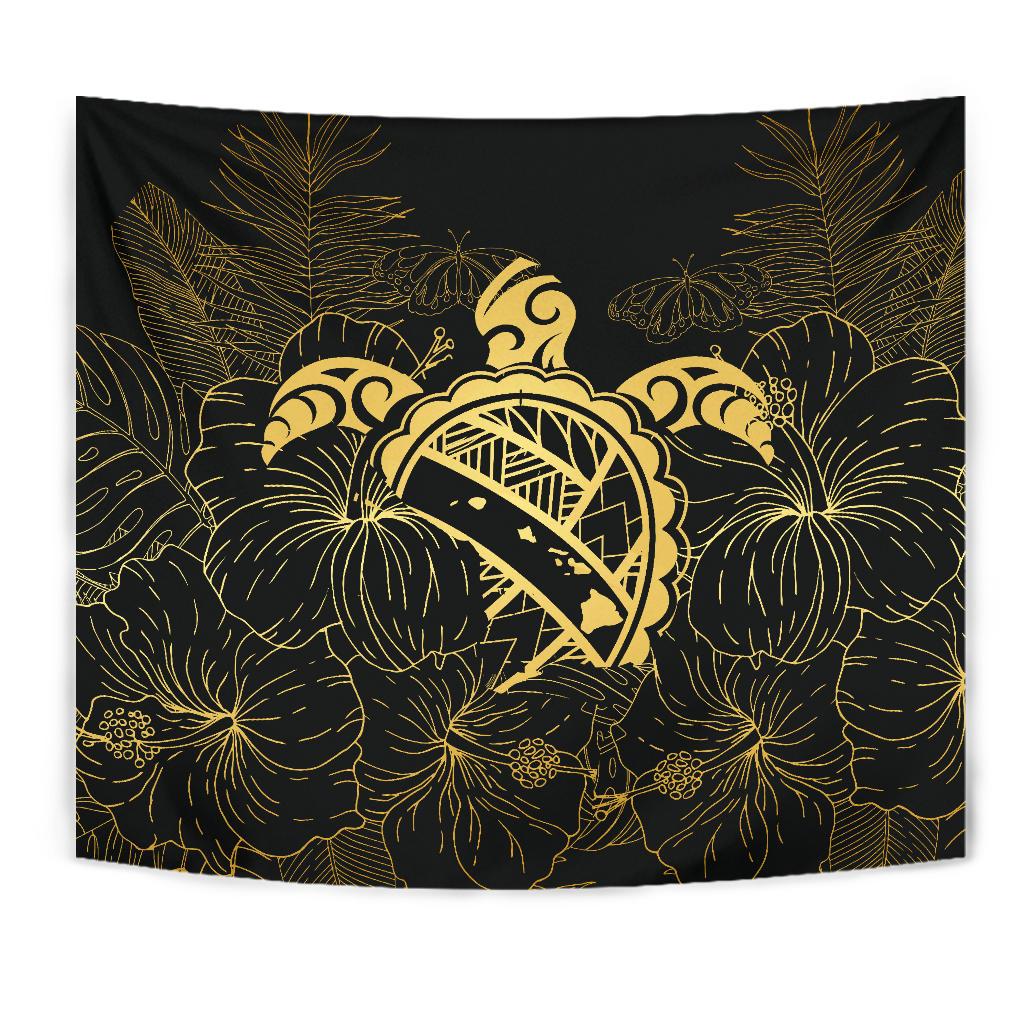 Hawaii Turtle Kanaka Golden Tapestry - Polynesian Pride