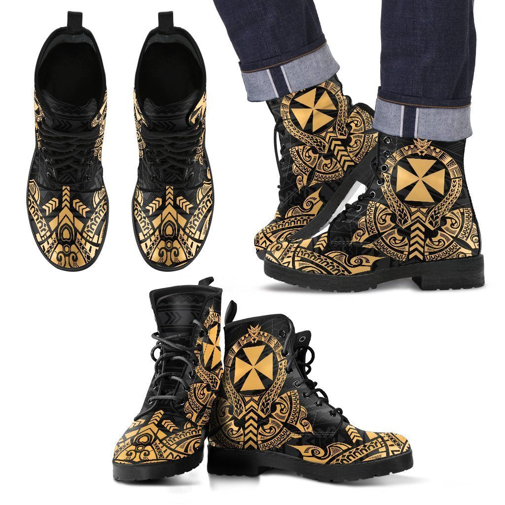 Wallis And Futuna Leather Boots - Tribal Gold Gold - Polynesian Pride