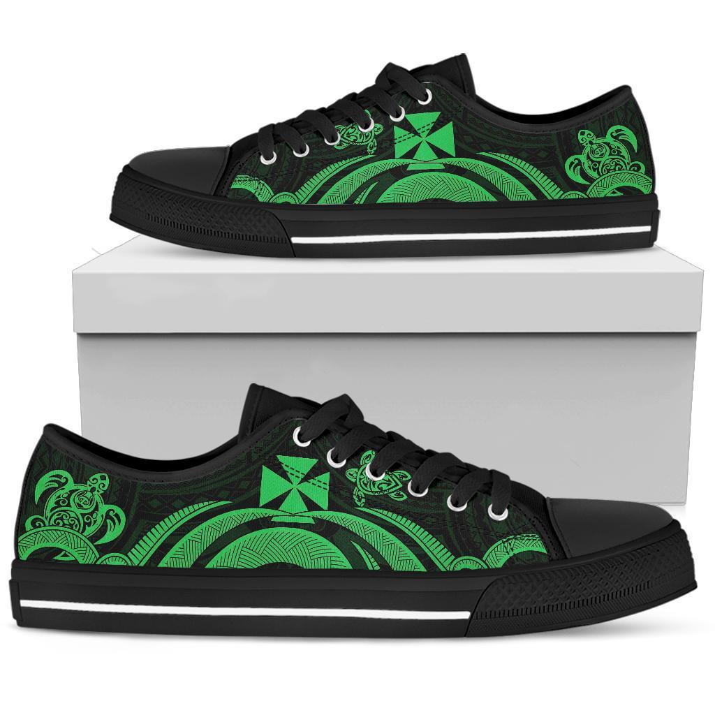 Wallis and Futuna Low Top Canvas Shoes - Green Tentacle Turtle - Polynesian Pride