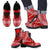 tonga Leather Boots - Polynesian Flag Chief Version Black - Polynesian Pride