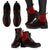 Polynesian Smiling Tiki Leather Boots Red A7 - Polynesian Pride