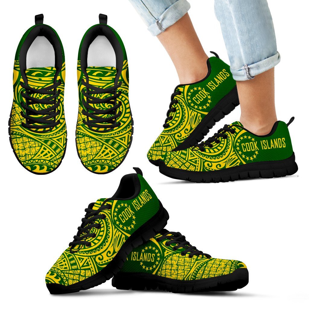 Cook Islands Polynesian Sneakers - Circle Style 07 Kid's Sneakers Black - Polynesian Pride