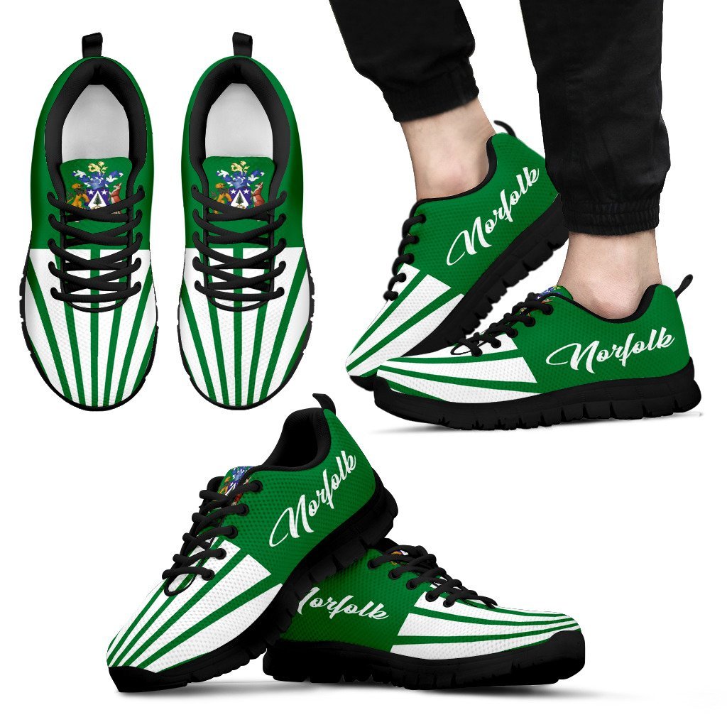 Norfolk Island Sneakers - Norfolk Island Coat Of Arms - K5 Unisex Black - Polynesian Pride