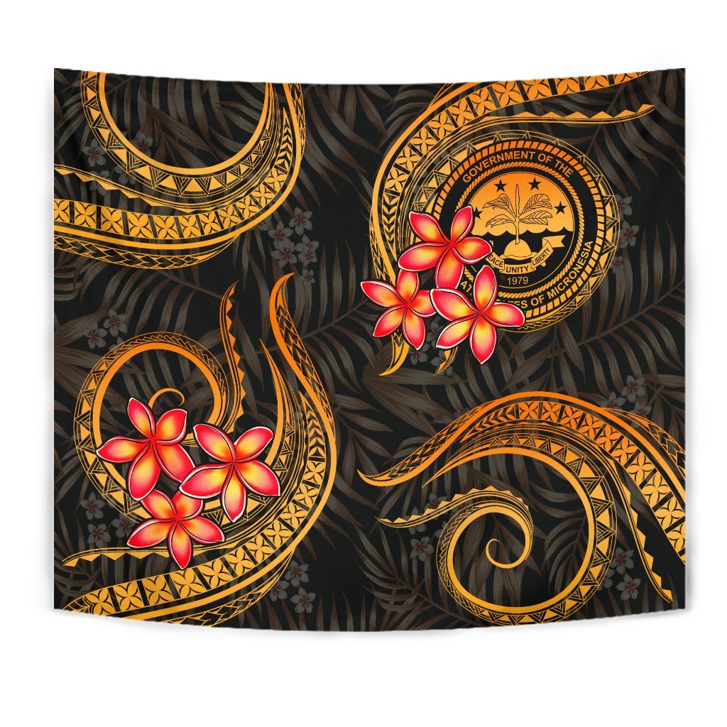 Federated States of Micronesia Tapestry - Gold Plumeria - Polynesian Pride