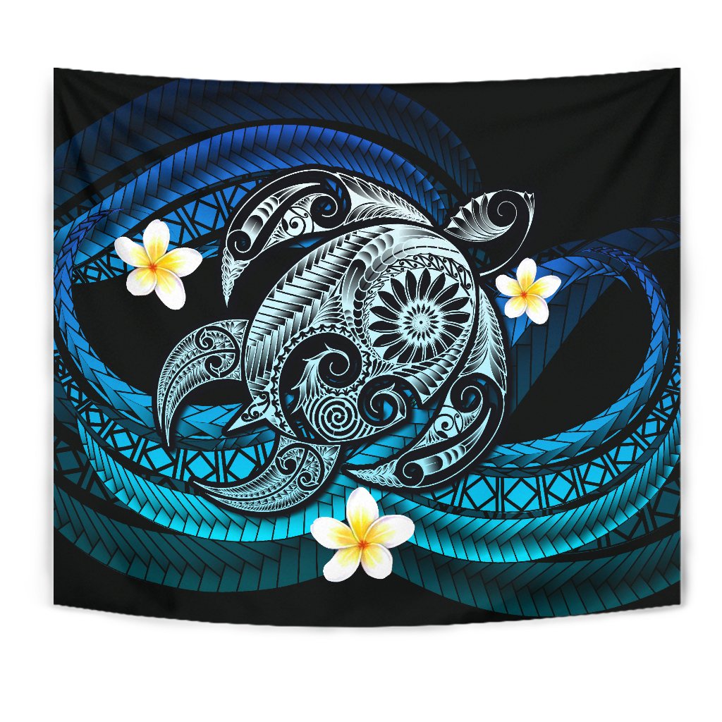 Hawaii Turtle Plumeria Polynesian Tapestry - Mela Style - Polynesian Pride