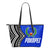 Pohnpei Flag Small Leather Tote Micronesian Pattern Blue - Polynesian Pride