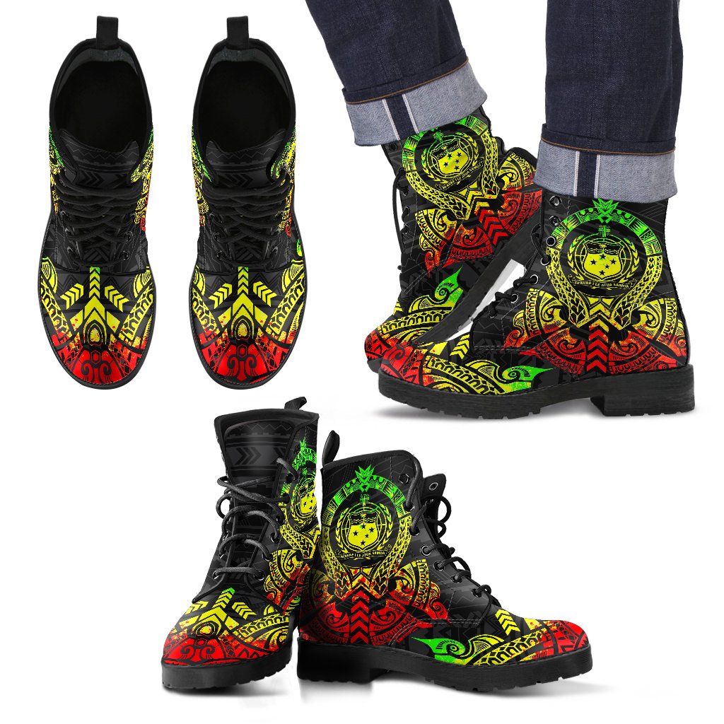 Samoa Leather Boots - Tribal Reggae Reggae - Polynesian Pride