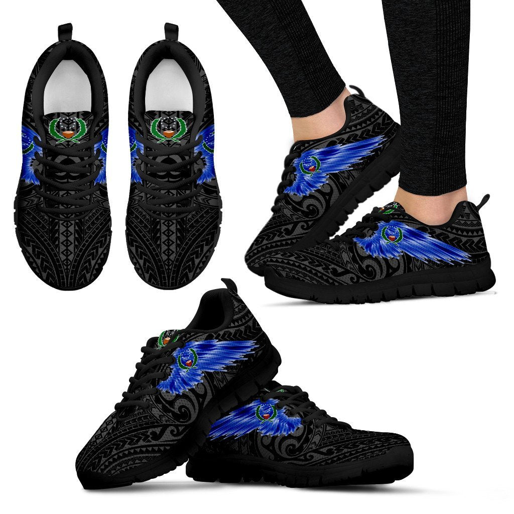 Pohnpei Sneakers - Pohnpei Flag Wing - A8 Unisex Black - Polynesian Pride