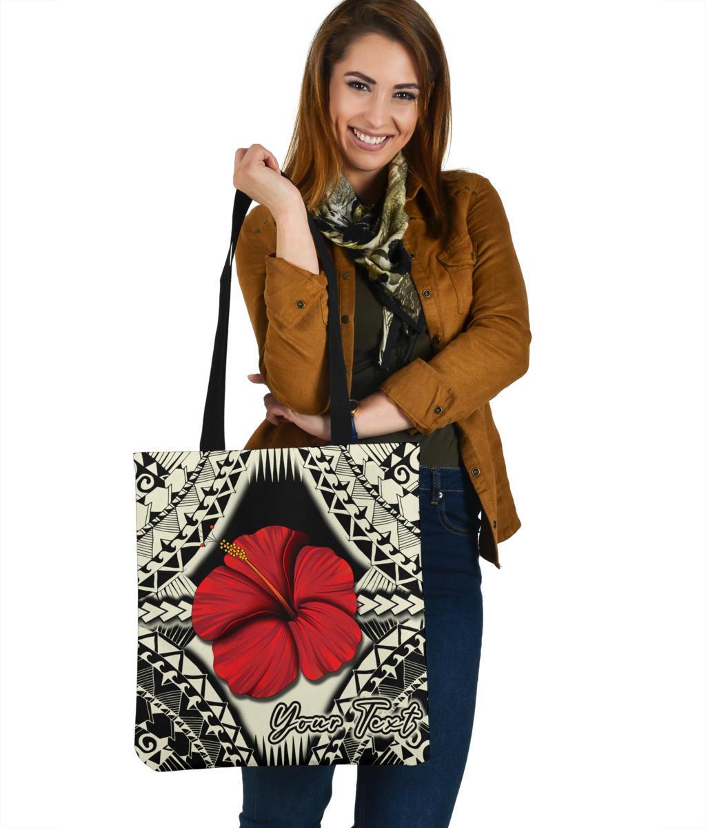 Personalised - Hawaii Hibiscus Culture Polynesian Tote Bags Tote Bag One Size Beige - Polynesian Pride
