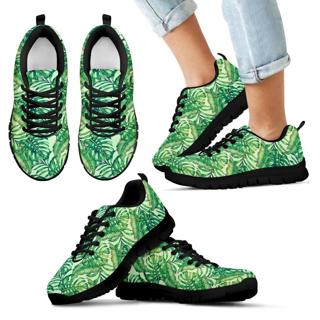 Hawaii Tropical Leaves Jungle Monstera Leaf Sneakers Kid's Sneakers - Polynesian Pride