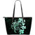 Hibiscus Plumeria Mix Polynesian Turquoise Turtle Large Leather Tote Turquoise - Polynesian Pride