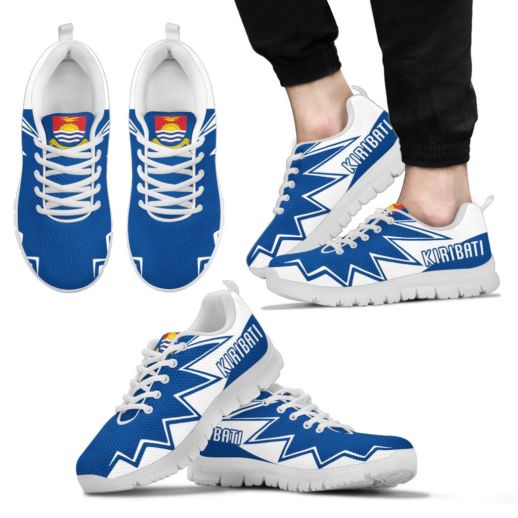 Kiribati Sneakers - Kiribati Coat Of Arms Thunder Style Unisex White - Polynesian Pride