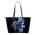 Hibiscus Plumeria Mix Polynesian Blue Turtle Small Leather Tote Blue - Polynesian Pride