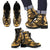 Kiribati Leather Boots - Polynesian Tattoo Gold Gold - Polynesian Pride