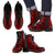 Marquesas Islands Leather Boots - Polynesian Tattoo Red Red - Polynesian Pride