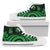 New Caledonia High Top Canvas Shoes - Green Tentacle Turtle Unisex White - Polynesian Pride