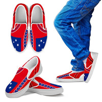 Samoa Flag Slip Ons - Polynesian Style Kid White - Polynesian Pride