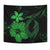 Hawaii Fish Hook Hibiscus Plumeria Poly Tapestry - Green - Polynesian Pride