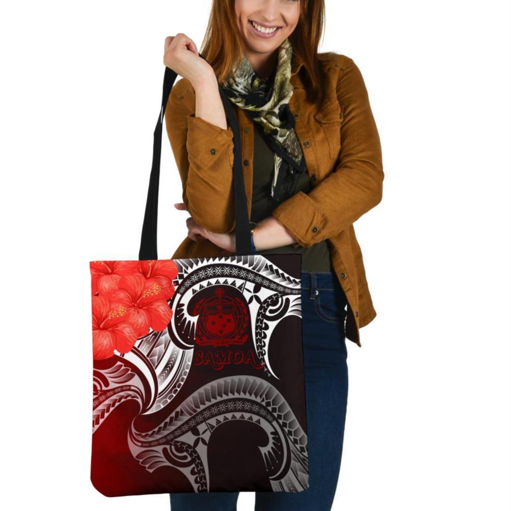 Samoa Tote Bags - Samoa Seal Wave Style (Red) Tote Bag One Size Red - Polynesian Pride