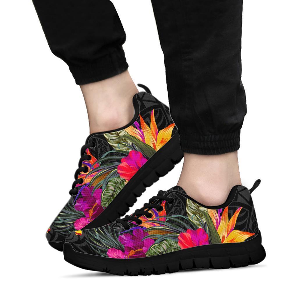 Kiribati Sneakers - Polynesian Hibiscus Pattern - Polynesian Pride