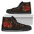 Polynesian Hawaii High Top Shoes - Humpback Whale with Hibiscus (Golden) Unisex Black - Polynesian Pride
