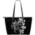 Hibiscus Plumeria Mix Polynesian Gray Turtle Large Leather Tote Gray - Polynesian Pride