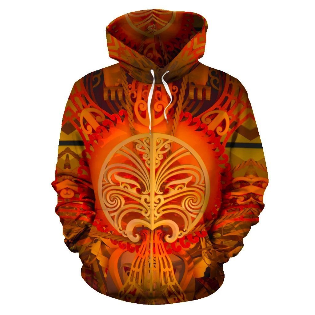 New Zealand Maori Sun God Hoodie Unisex Art - Polynesian Pride