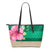 Hawaii Hibiscus Green Small Leather Tote Green - Polynesian Pride