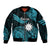 (Custom Personalised) Nauru Polynesian Hibiscus Naoero Turquoise Bomber Jacket LT14 Unisex Turquoise - Polynesian Pride