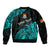 (Custom Personalised) Ribaberiki Kiribati Coat Of Arms Mix Cyan Polynesian Bomber Jacket LT14 - Polynesian Pride