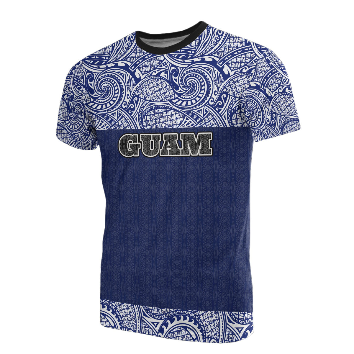 Guam T Shirt Guam Flag Polynesian Tattoo Style Unisex Blue - Polynesian Pride