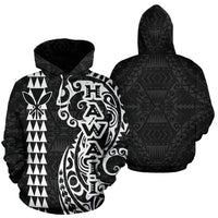 Hawaii Tattoo Hoodie White Unisex White - Polynesian Pride
