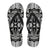 Polynesian Tribal Flip Flops White And Black Men's Flip Flops Black - Polynesian Pride