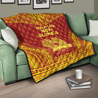 Papua New Guinea Premium Quilt - Papua New Guinea Coat Of Arms Polynesian Chief Red Version - Polynesian Pride