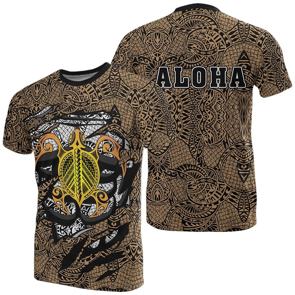 Honu Polynesian Gold Hawaii Turtle T Shirt Unisex Gold - Polynesian Pride