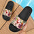 Hawaii Hibiscus Pattern Pink Slide Sandals Black - Polynesian Pride