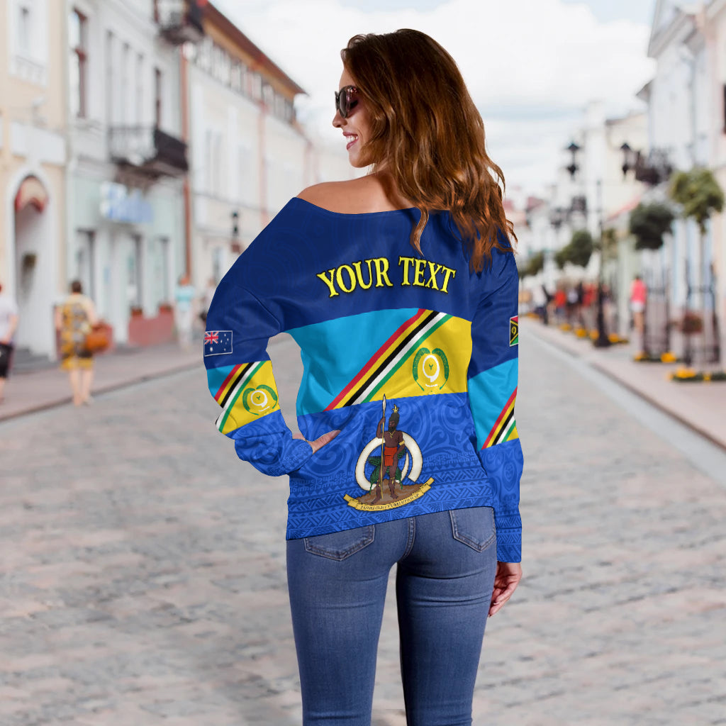(Custom Personalised) Torba Vanuatu Province Off Shoulder Sweater Mix Australia Flag LT13 - Polynesian Pride