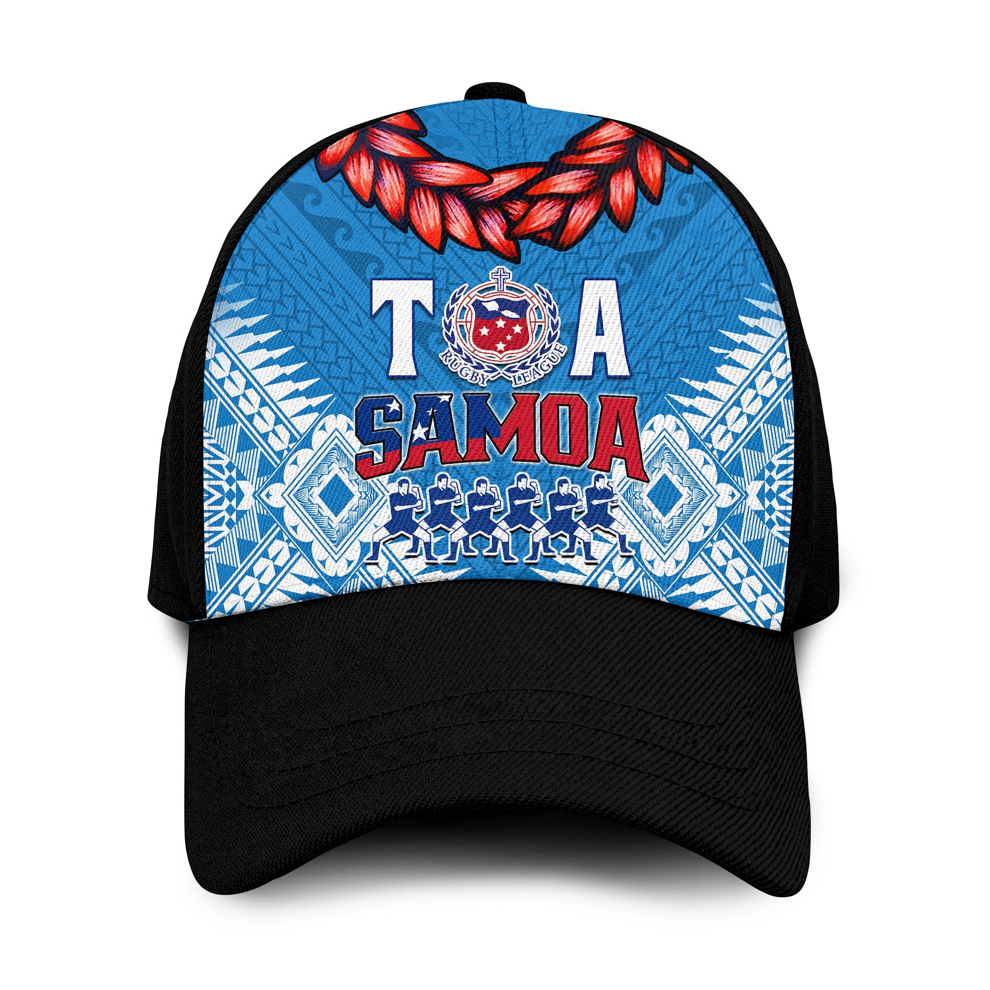 Toa Samoa Rugby Classic Cap Manu Siva Tau Style Ulafala Ver.03 LT13 Classic Cap Universal Fit Blue - Polynesian Pride