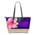 Hawaii Hibiscus Purple Small Leather Tote Purple - Polynesian Pride