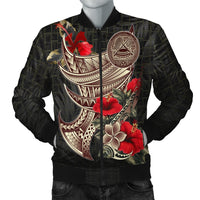 American Samoa Bomber Jacket - Polynesian Tribal Vintage Style Black Unisex - Polynesian Pride