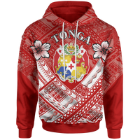 Tonga Polynesian Hoodie Tonga Flag Camisole Hibiscus Style Unisex White - Polynesian Pride
