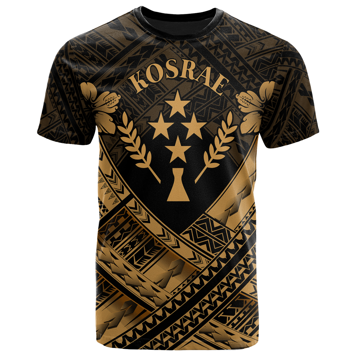 Kosrae Polynesian Custom T Shirts Kosrae GoldCamisole Hibiscus Style Unisex Art - Polynesian Pride