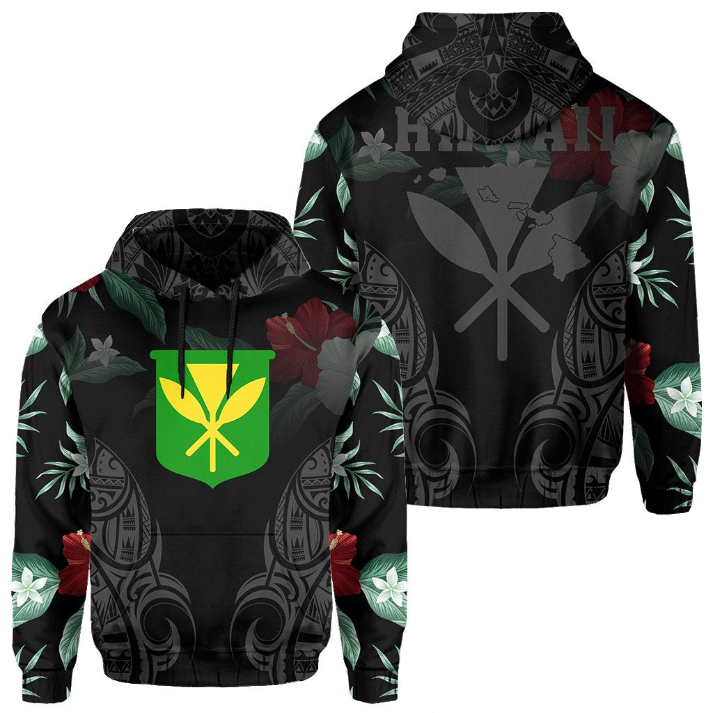 Polynesian Tropic Kanaka Maoli Hibiscus Hawaii Hoodie Gray Unisex Gray - Polynesian Pride