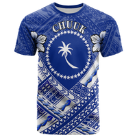 Chuuk Polynesian T Shirt Chuuk Flag Camisole Hibiscus Style Unisex Art - Polynesian Pride