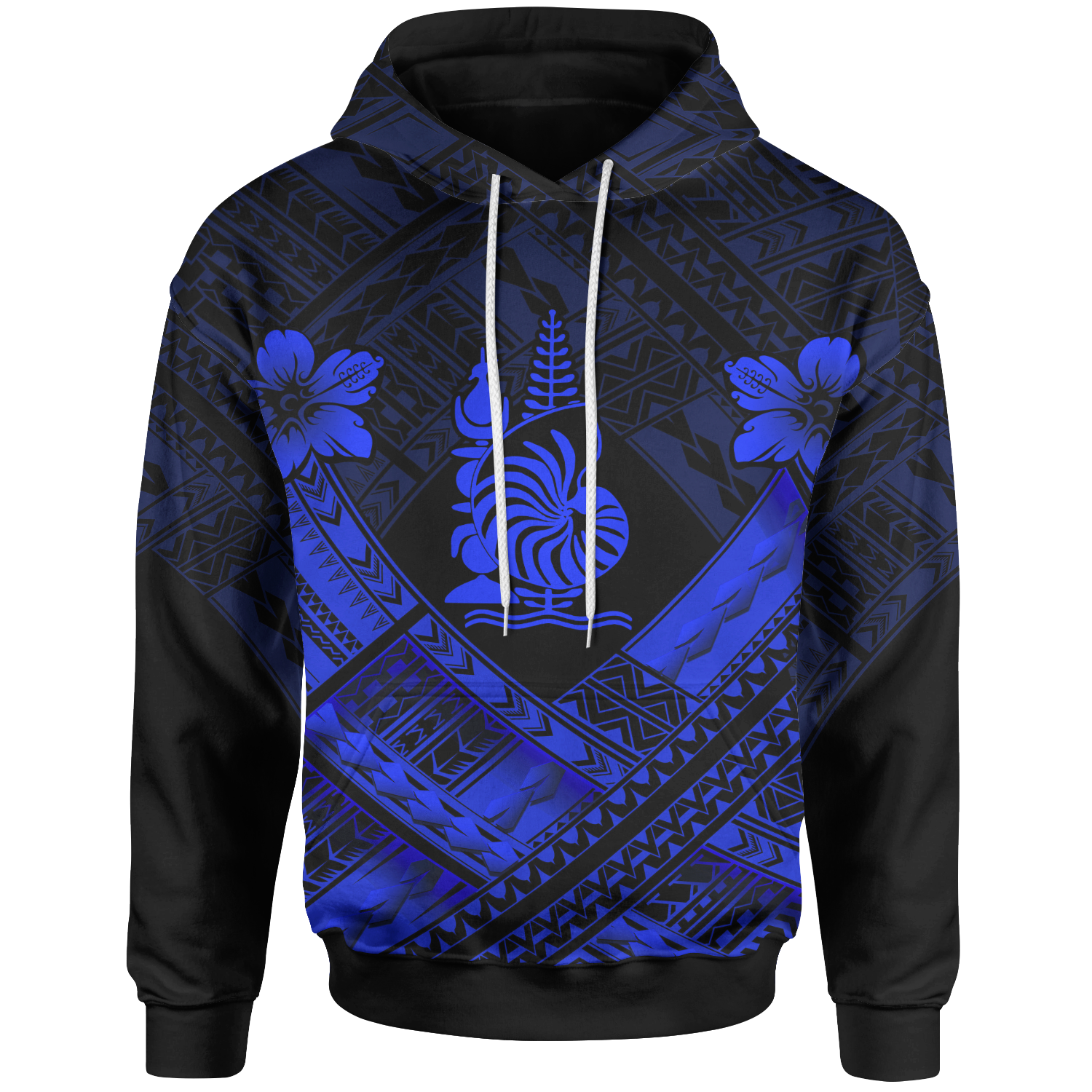 New Caledonia Polynesian Hoodie New Caledonia Blue Seal Camisole Hibiscus Style Unisex Blue - Polynesian Pride
