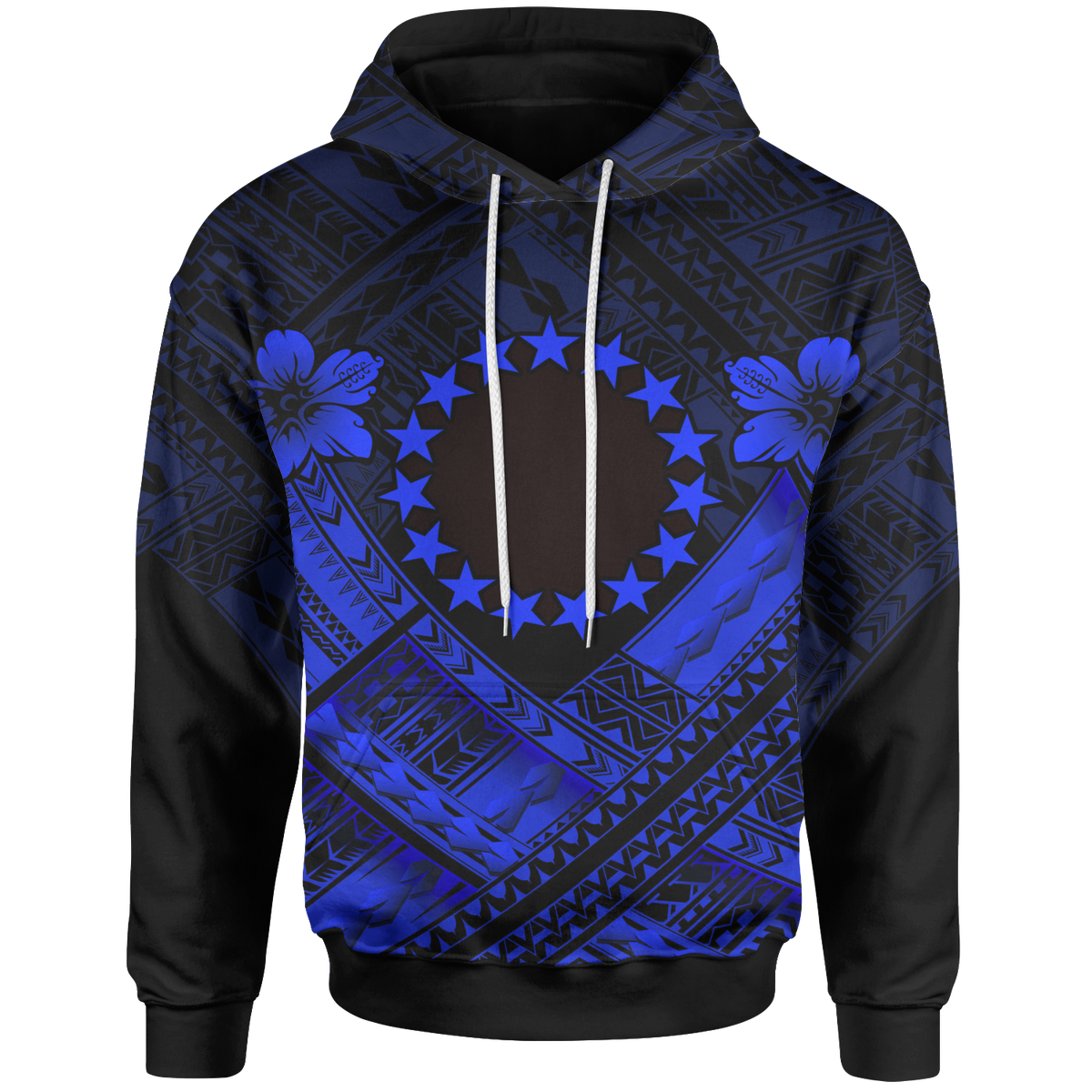 Cook Islands Polynesian Hoodie Blue Seal Camisole Hibiscus Style Unisex Blue - Polynesian Pride