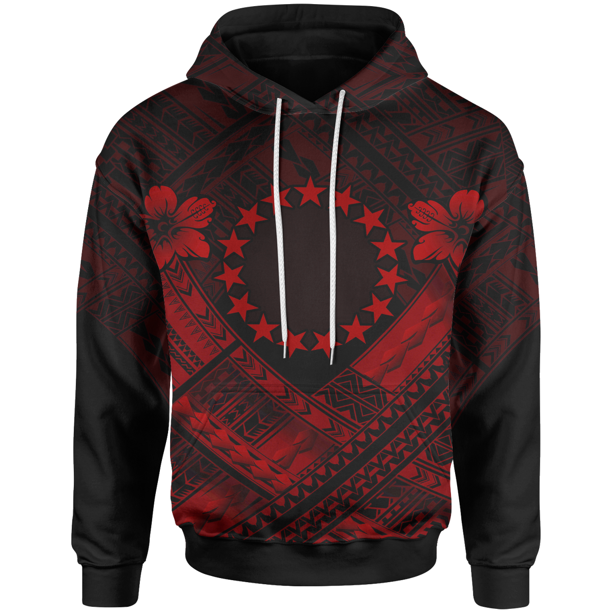 Cook Islands Polynesian Hoodie Red Seal Camisole Hibiscus Style Unisex Red - Polynesian Pride